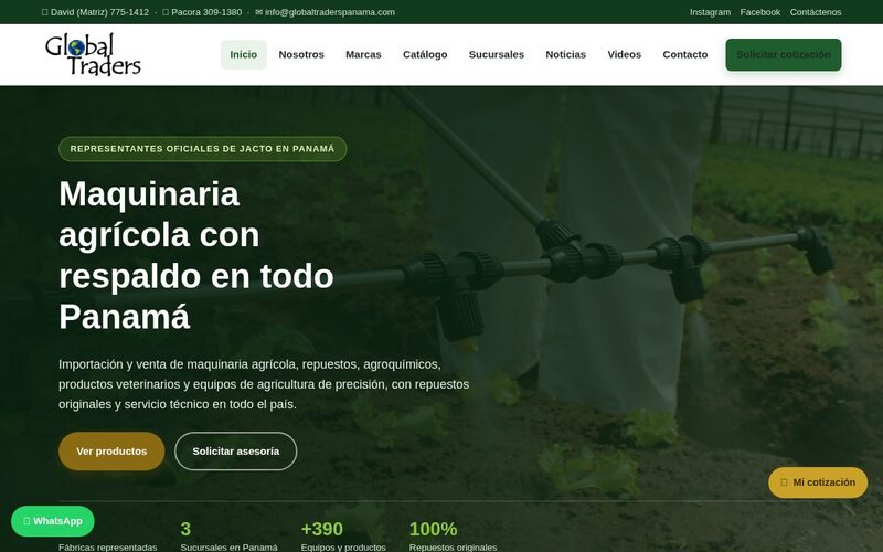 Captura del sitio Global Traders Panamá