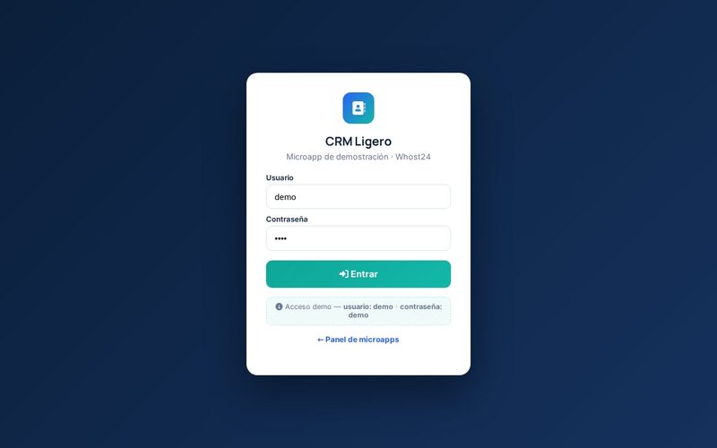 Microapp CRM Ligero