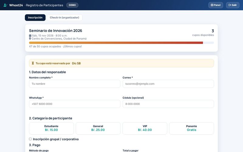 Microapp Registro de Participantes